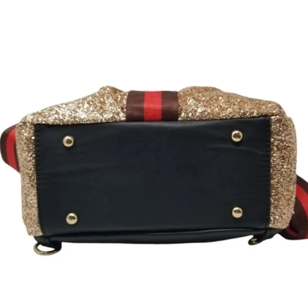 Rose Gold Sparkle Convertible Crossbody- backpack and wallet Set